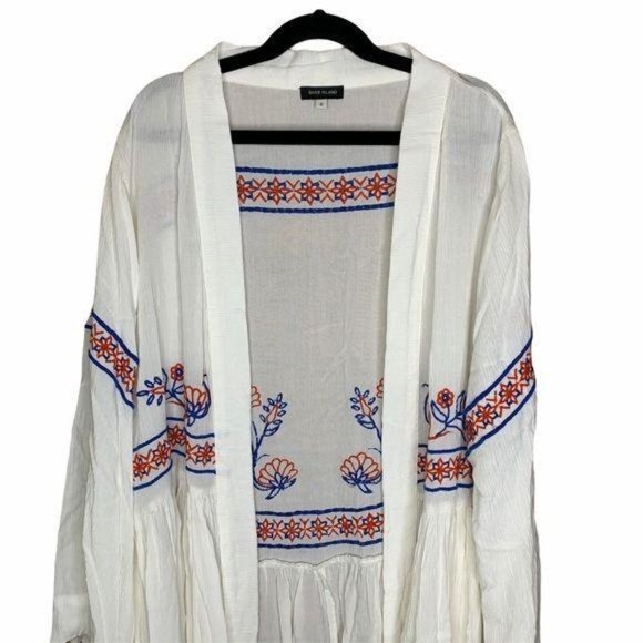 River Island White Gauzey Embroidered Kimono XS - Picture 2 of 11